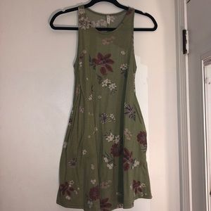 green floral mini dress